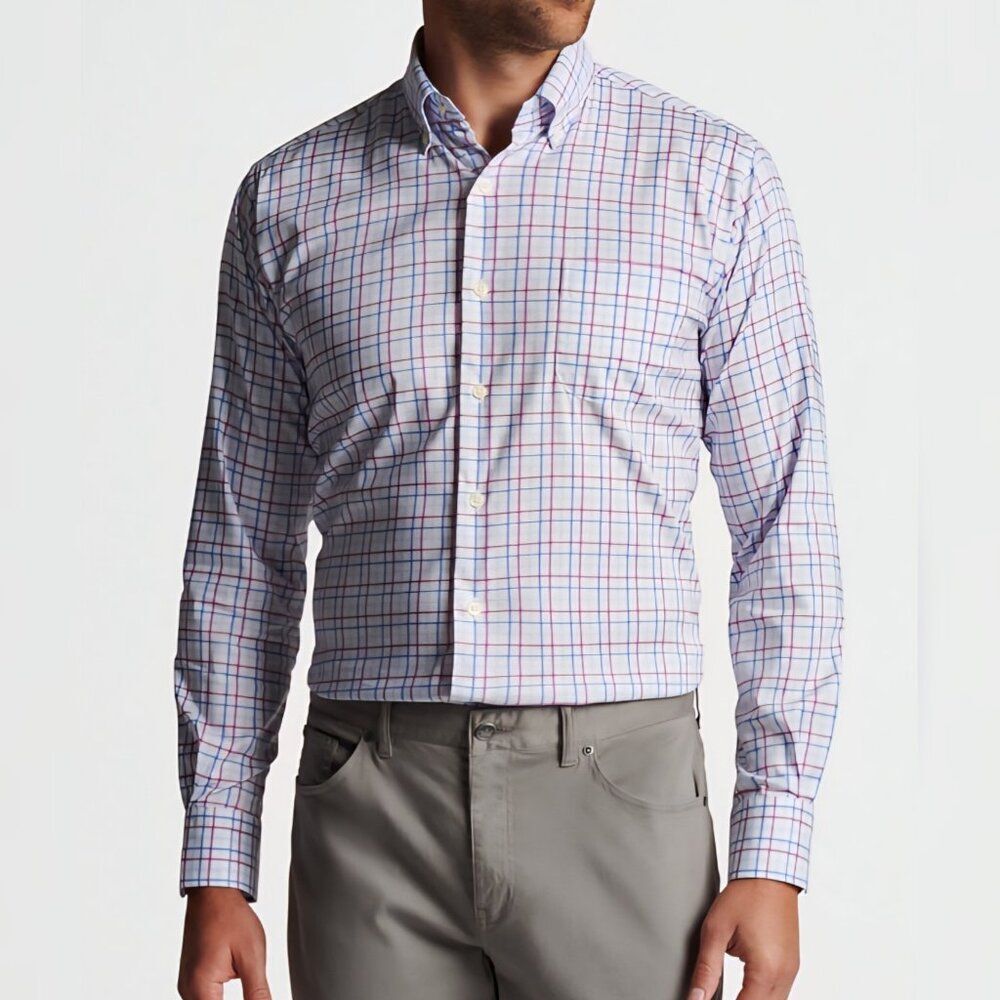 NWT Peter Millar XXL - Men's‎ Noland Cotton-Stretch Sport Shirt